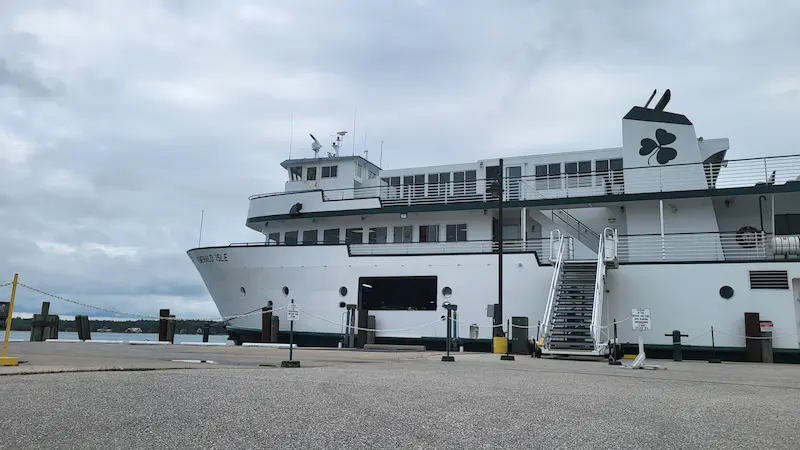 Beaver Island ferry dock car rental pickup location for Emerald Rides